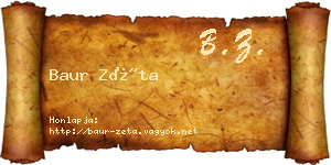 Baur Zéta névjegykártya